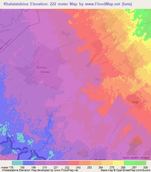 Khalatalabina,Azerbaijan Elevation Map