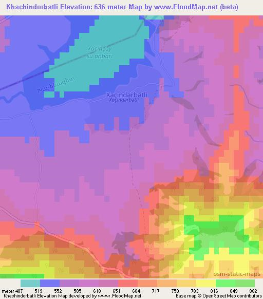 Khachindorbatli,Azerbaijan Elevation Map