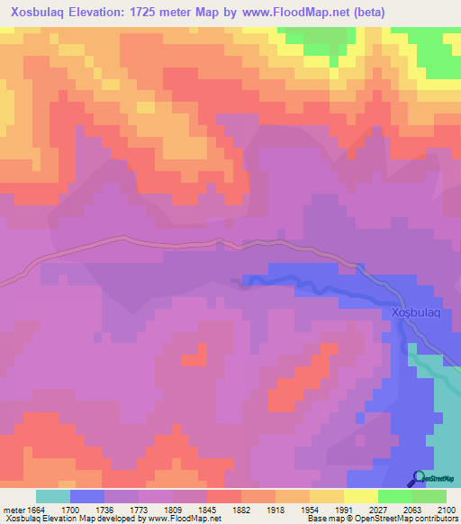 Xosbulaq,Azerbaijan Elevation Map