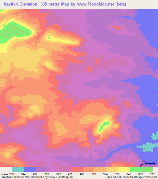 Keytikh,Azerbaijan Elevation Map