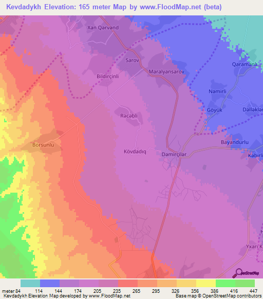 Kevdadykh,Azerbaijan Elevation Map