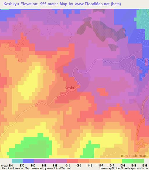 Keshkyu,Azerbaijan Elevation Map