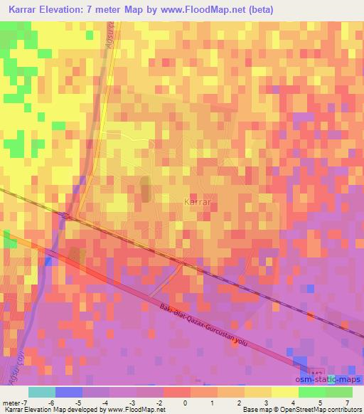 Karrar,Azerbaijan Elevation Map
