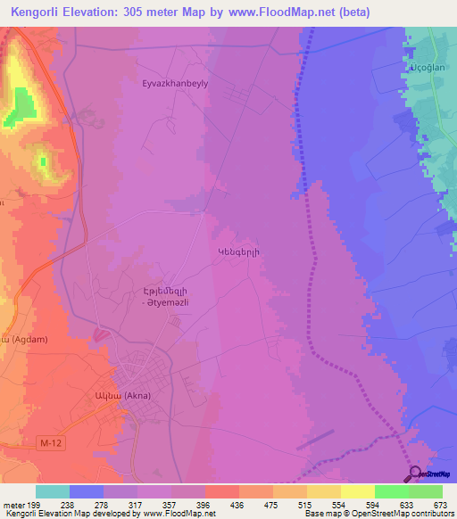Kengorli,Azerbaijan Elevation Map