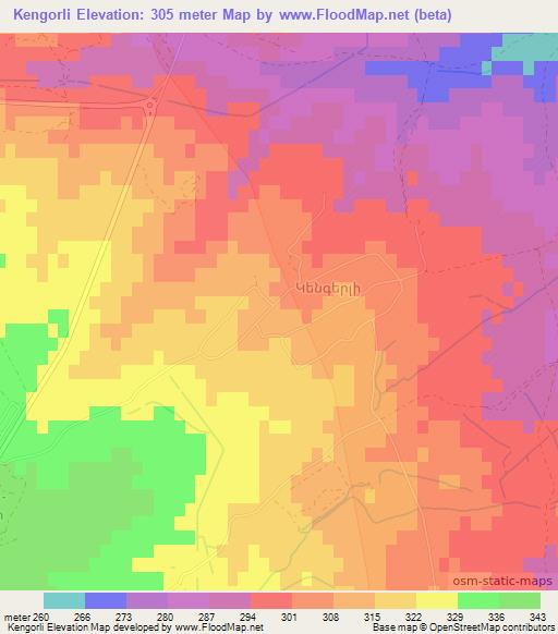 Kengorli,Azerbaijan Elevation Map
