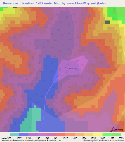 Kemervan,Azerbaijan Elevation Map