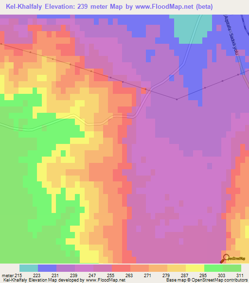Kel-Khalfaly,Azerbaijan Elevation Map
