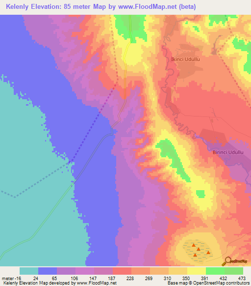 Kelenly,Azerbaijan Elevation Map