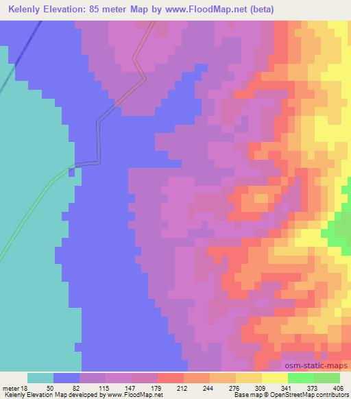 Kelenly,Azerbaijan Elevation Map