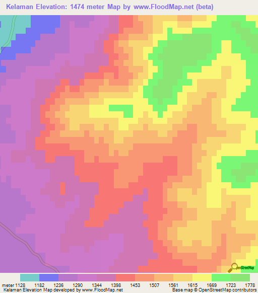 Kelaman,Azerbaijan Elevation Map