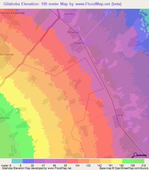 Gilahoba,Azerbaijan Elevation Map