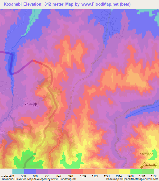 Koxanabi,Azerbaijan Elevation Map
