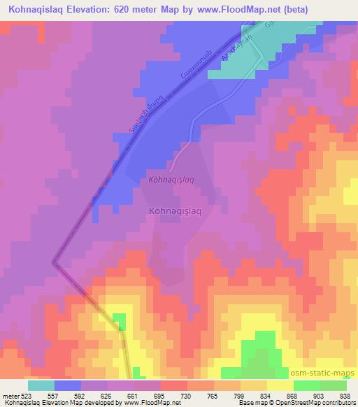 Kohnaqislaq,Azerbaijan Elevation Map