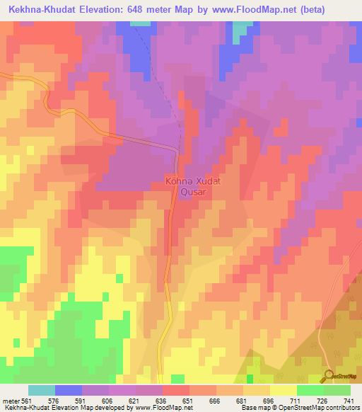 Kekhna-Khudat,Azerbaijan Elevation Map