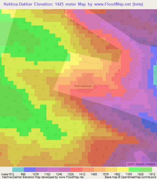 Kekhna-Dakhar,Azerbaijan Elevation Map