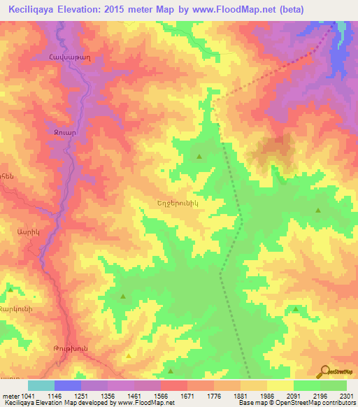 Keciliqaya,Azerbaijan Elevation Map