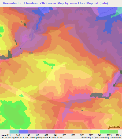 Kazmabudug,Azerbaijan Elevation Map