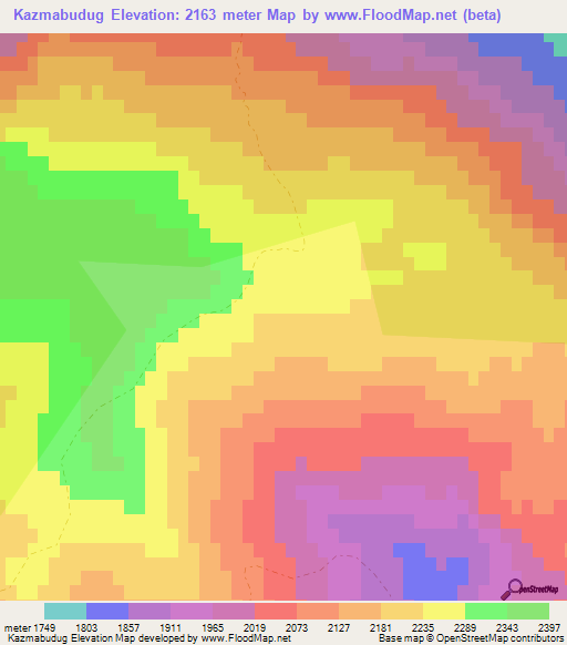 Kazmabudug,Azerbaijan Elevation Map