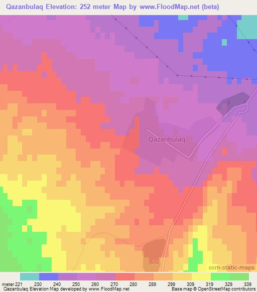 Qazanbulaq,Azerbaijan Elevation Map