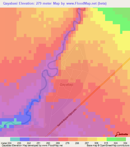 Qayabasi,Azerbaijan Elevation Map