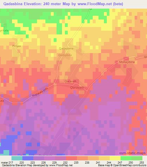 Qadasbina,Azerbaijan Elevation Map
