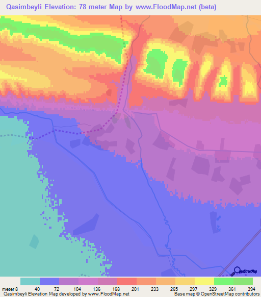 Qasimbeyli,Azerbaijan Elevation Map