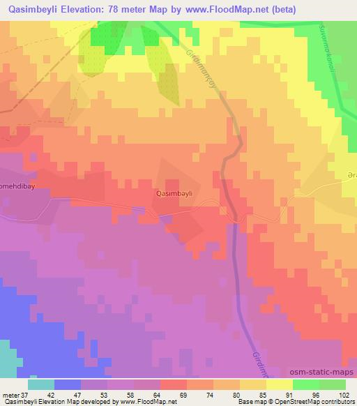 Qasimbeyli,Azerbaijan Elevation Map