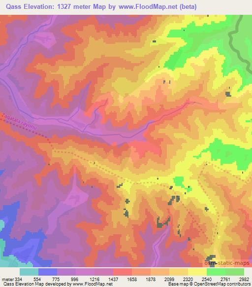 Qass,Azerbaijan Elevation Map