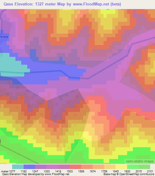 Qass,Azerbaijan Elevation Map