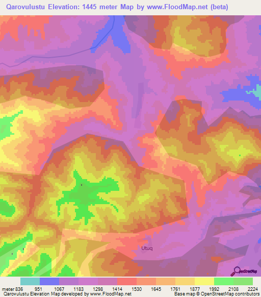 Qarovulustu,Azerbaijan Elevation Map