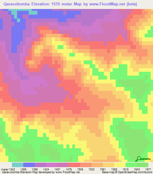 Qaravultomba,Azerbaijan Elevation Map