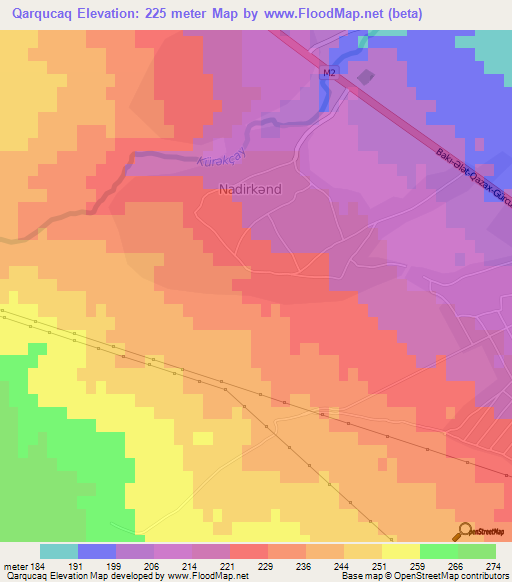 Qarqucaq,Azerbaijan Elevation Map