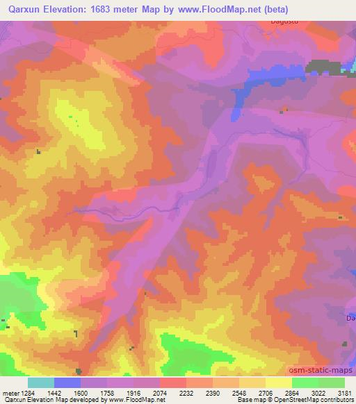 Qarxun,Azerbaijan Elevation Map
