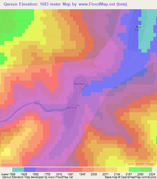 Qarxun,Azerbaijan Elevation Map