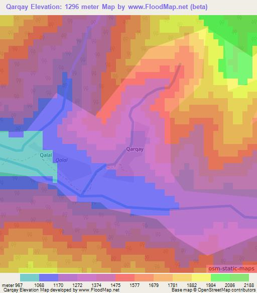 Qarqay,Azerbaijan Elevation Map