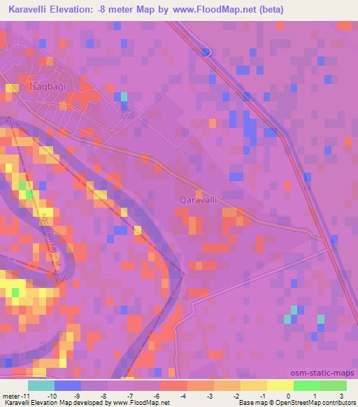 Karavelli,Azerbaijan Elevation Map