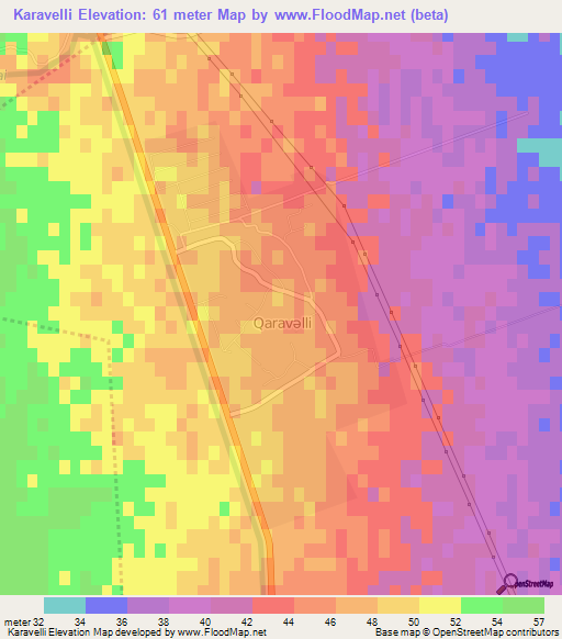 Karavelli,Azerbaijan Elevation Map