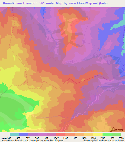 Karaulkhana,Azerbaijan Elevation Map