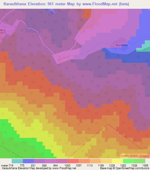 Karaulkhana,Azerbaijan Elevation Map