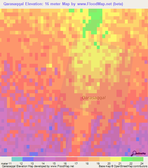 Qarasaqqal,Azerbaijan Elevation Map