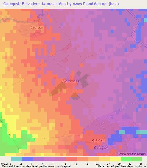 Qaraqasli,Azerbaijan Elevation Map