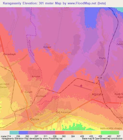 Karagasanly,Azerbaijan Elevation Map