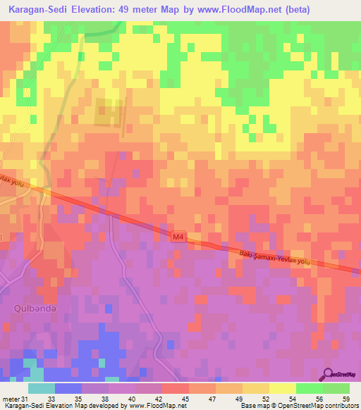 Karagan-Sedi,Azerbaijan Elevation Map