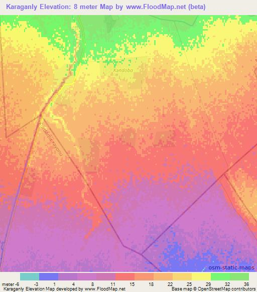 Karaganly,Azerbaijan Elevation Map