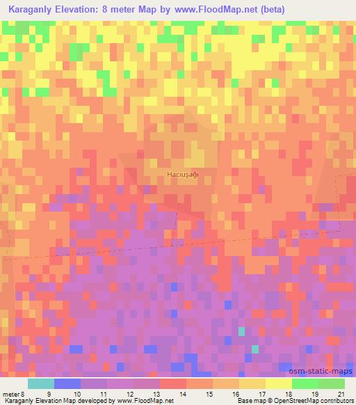 Karaganly,Azerbaijan Elevation Map