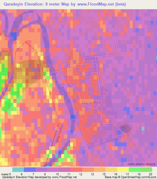 Qaradeyin,Azerbaijan Elevation Map