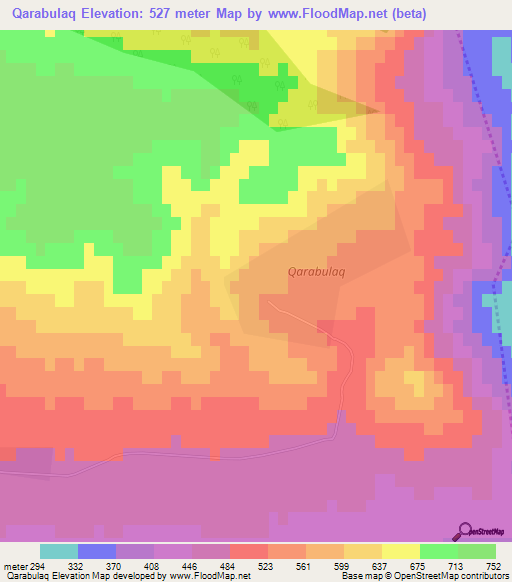 Qarabulaq,Azerbaijan Elevation Map
