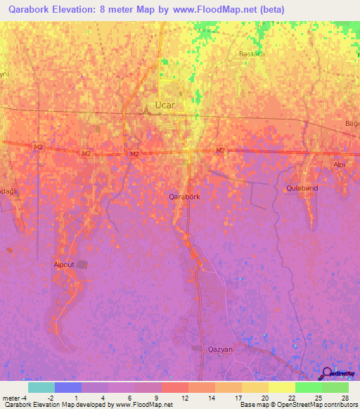 Qarabork,Azerbaijan Elevation Map