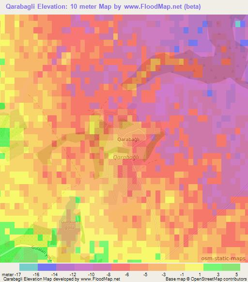 Qarabagli,Azerbaijan Elevation Map