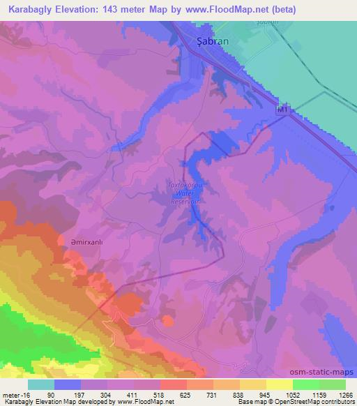 Karabagly,Azerbaijan Elevation Map